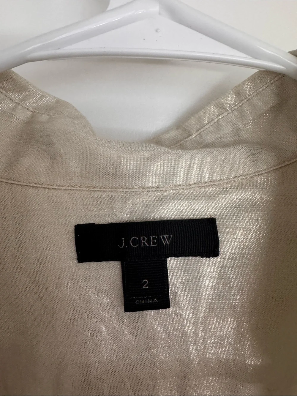 J. Crew Shimmery Cream Button-Up Shirt Jacket